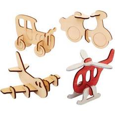 Puslespil Colorations Wooden 3D Vehicles Set of 4