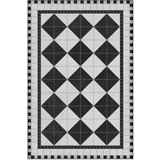 Black and white vinyl flooring Mosaic Pattern 24" X 36" Vinyl Floor Mat In Black/white white 24in X 36in