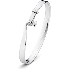 Georg Jensen Sterling Silver Torun Diamond Bangle Bracelet