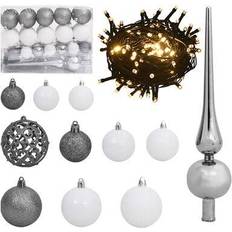 Plástico Adornos de Árbol de Navidad vidaXL Christmas Ball Set with Peak Adorno de Árbol de Navidad 61pcs