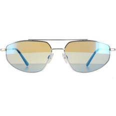 Serengeti Men Sunglasses Serengeti Rectangle Shiny Silver Mineral Polarized 555nm