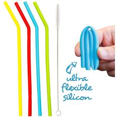 Straws Echo Three Reusable Set of 4 Flexi Straws