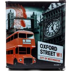 Fridges Husky London Themed Drinks Chiller Black, Multicolour