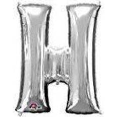 Amscan Letter H Supershape Silver Foil Balloon 34/86cm P50