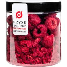 Frysetørret hindbær Økoladen Hindbær stykker frysetørret Økologisk