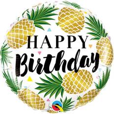 Qualatex Golden Pineapple Happy Birthday Balloon