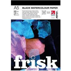 Svarta Akvarellpapper Frisk A5 Black Watercolour Paper Pad