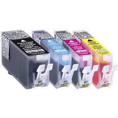 Inkt en toners Basetech Inktcartridge Vervangt Canon PGI-525PGBK - Zwart/Cyaan/Magenta/Geel