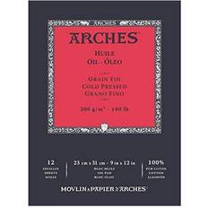 Arches Skiss- & Ritblock Arches Oljepapper Dyna 9 tum x 12 tum 12 ark 300 gsm finkornig vit