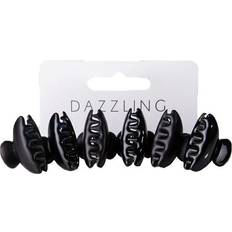 Dazzling Hår 6-pack Hair Clips Black