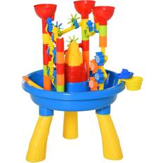 Sets de juego de agua Homcom Water Table Beach Toy Set Waterpark Outdoor Sand Activities Playset for Kids with Accessories 30 Pcs