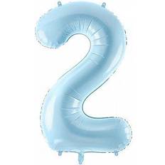 PartyDeco tal ballon 2 lyseblå. 86 cm