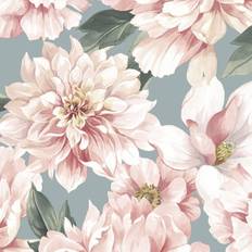 Rasch Elegant Homes Large Flower Blush Pink White Green Wallpaper The Design Library