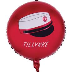 Hvid Tekst- & Temaballoner folie ballon rød student tillykke