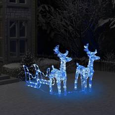 IP44 Christmas Lights vidaXL Tegmen Reindeers & Sleigh Acrylic Christmas Lamp