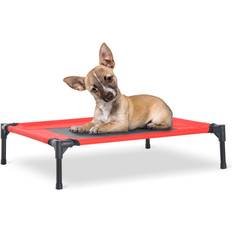 Pawhut Mascotas Pawhut Elevated Pet Bed Portable Camping Raised Dog Bed w/ Frame Black