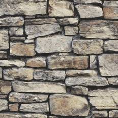 Arthouse Cornish Stone Wallpaper Grey Brick Effect Natural Rustic