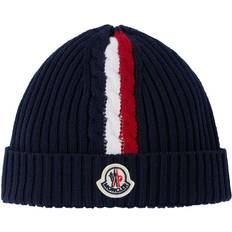 Broderet Huer Børnetøj Moncler Enfant Cable Knit Beanie - Navy