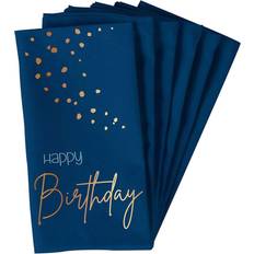 Folat Happy Birthday Servetter Mörkblå