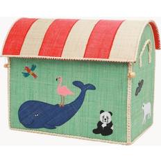 Rice Raffia Storage House Medium Animal Theme