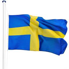 Blå Flagg & Tilbehør tectake Flagpole Sweden 5.6m