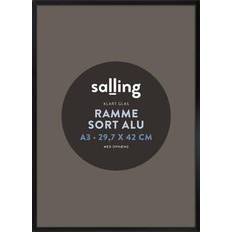 Salling Rammer Salling sort alu 29,7x42 A3 m/klart Ramme