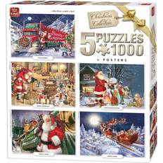 King 5219 Christmas 5 in 1 Jigsaw Puzzles 5 x 1000-Piece Puzzle, 68 x 49 cm, Posters Included