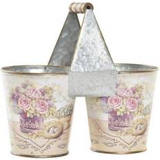 Dkd Home Decor "Kruka Rosa Metall Shabby Chic