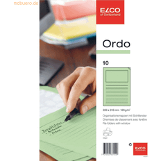 Gröna Kuvert Elco Elco"Ordo Classico" organisationsmapp – grön (paket med 10)