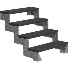 Grå Outdoor Stairs Dolle Gardentop Trimax 100cm 4S utan räcke antracit