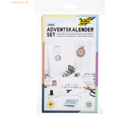 Folia folia 9401 Adventskalenderset med 24 livsmedelsgodkända papperspåsar i vitt, snöre och siffertklistermärke