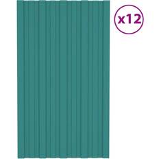 vidaXL Verde Takprofiler 12 st galvaniserat stål grön 80x45