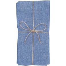 Polyester Tygservetter Chambray Recycling 2-Pack Tygservett Vit, Blå (45x)