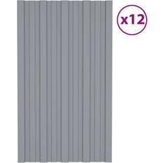 vidaXL Argento Takprofiler 12 st galvaniserat stål silver 80x45