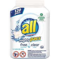 All Mighty Pacs Free & Clear Laundry Detergent, 120 Count