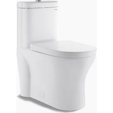 Toilets Swiss Madison Monaco 1-Piece 0.8/1.28 GPF Dual Flush Elongated Toilet in White