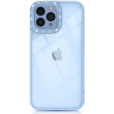 Sparkle Series case iPhone 13 Pro with crystals case back cover blue