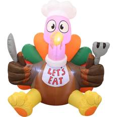 6FT Inflatable Let's Eat Turkey Decoration Thanksgiving Decorations