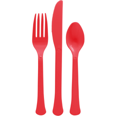 Amscan Apple Red Window Box Cutlery Value Set 210 Ct. Party Tableware