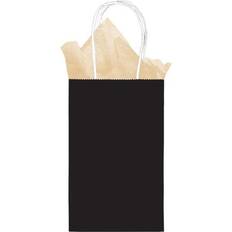 Gift Bags Amscan Small Kraft Paper Gift Bags, 8-1/4”H x 5-1/4”W x 2-1/4”D, Black, Pack Of 24 Bags