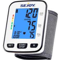 Wrist bp cuff Sejoy Blood Pressure Monitor Wrist BP Machine Cuff Automatic Digital Blood-Pressure Meter Large Backlit Display Battery Included