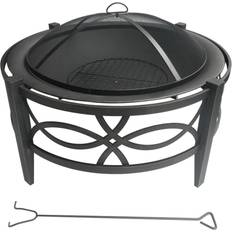 Living accents fire pit Accents 35 W Steel Round Wood Fire Pit