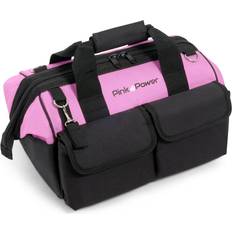 DIY Accessories Pink Power 16 Tool Bag for Women with 22 Storage Pockets and Shoulder Strap