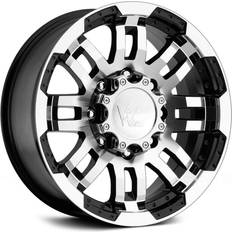 17" - Black Car Rims Vision Warrior 375 Gloss Black Machined Face Wheel 17x8.5"/8x165.1mm