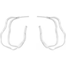 Pernille corydon double wave Pernille Corydon Small Double Wave Hoops - Silver