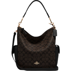 Coach Pennie Shoulder Bag In Signature Canvas - Gold/Brown Black