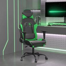 VidaXL Gaming Chairs vidaXL gamingstol m. massagefunktion og fodstøtte kunstlæder sort grøn