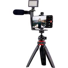 Lys stativ T'nB Influence Vlogger Pakke Mobilholder/Tripod m. Lys og Mikrofon Sort