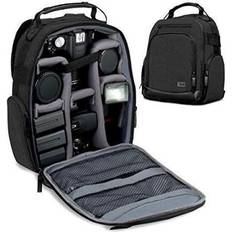 USA Gear usa gear portable camera backpack for dslr/slr black w/customizable accessory dividers, weather resistant bottom, comfortable back support