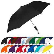 Umbrellas STROMBERGBRAND UMBRELLAS Spectrum Popular Style 15" Automatic Open Umbrella Light Weight Travel Folding Umbrella for Men and Women, (Black)